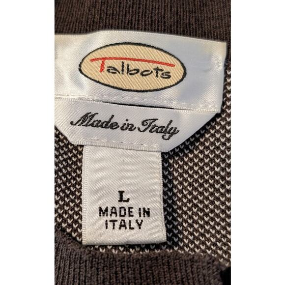 Talbot's Made in Italy Brown 'Tweed' Cotton Blend Sweater Blazer Womens Sz L - Picture 3 of 16
